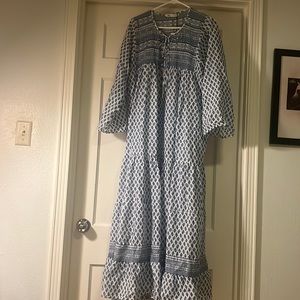 Zara blue paisley print maxi dress